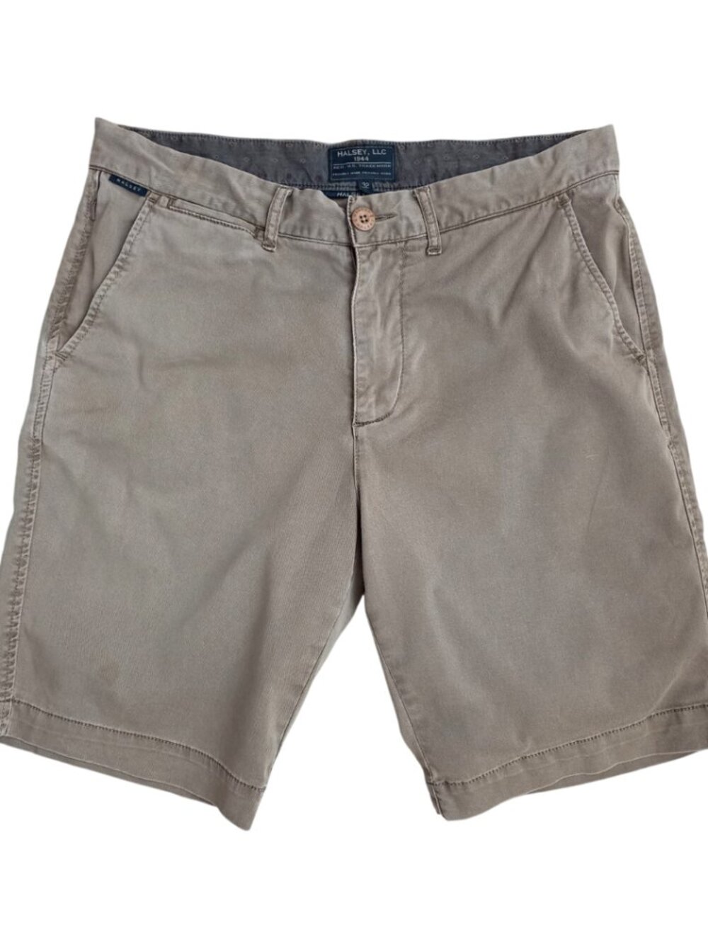 Halsey, LLC 1944 Gray Chino Shorts - Classic Casual Cotton Blend Shorts, Size 32